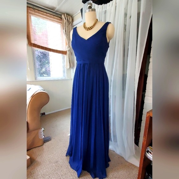 J. Crew Dresses Stunning J Crew Silk Chiffon Formal Gown Cobalt